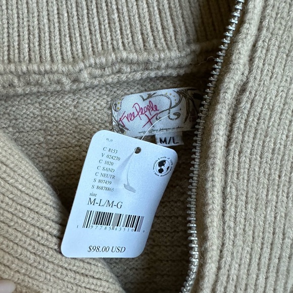 Free People Quarter Zip Cable Bolero - Picture 5 of 6